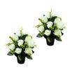 J0MC 2Pcs Elegant Artificial Floral Pots Cemetery Flowers for Graveside and Home Use