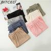 BITCED Ice Silk Cropped Trousers for Women Summer Lightweight High-Waisted Drapey Relaxed Fit Sun Protection Straight-Leg Wide-Leg Trousers