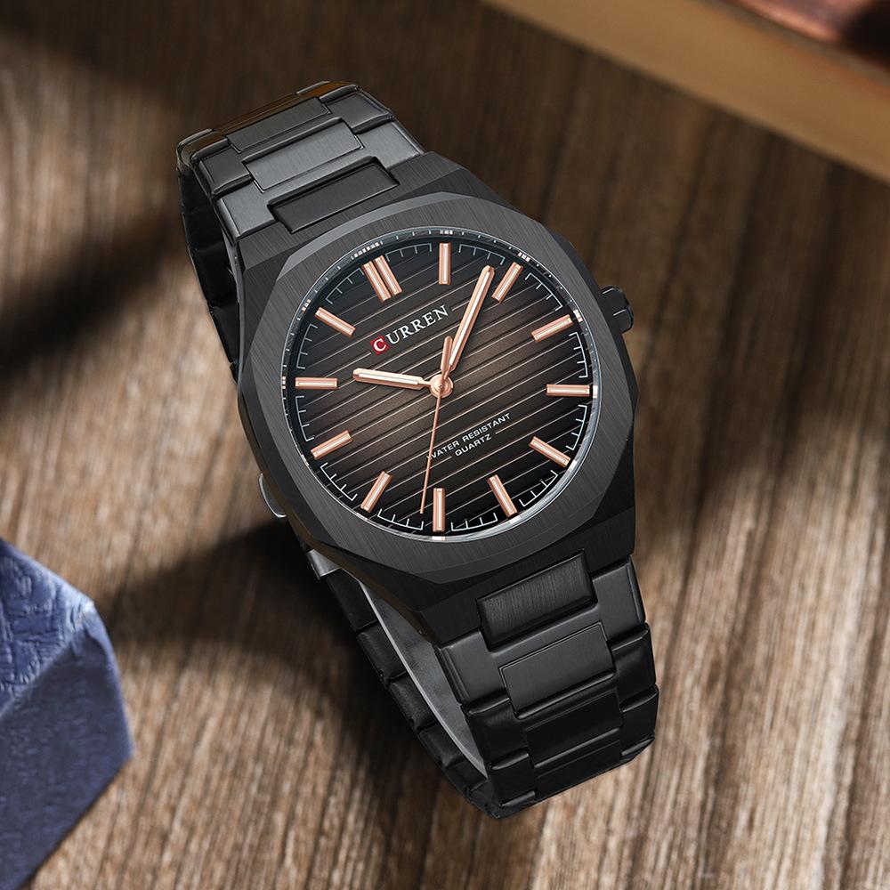 CURREN 8456 Men's Business Quartz Waterproof Steel Wristwatch