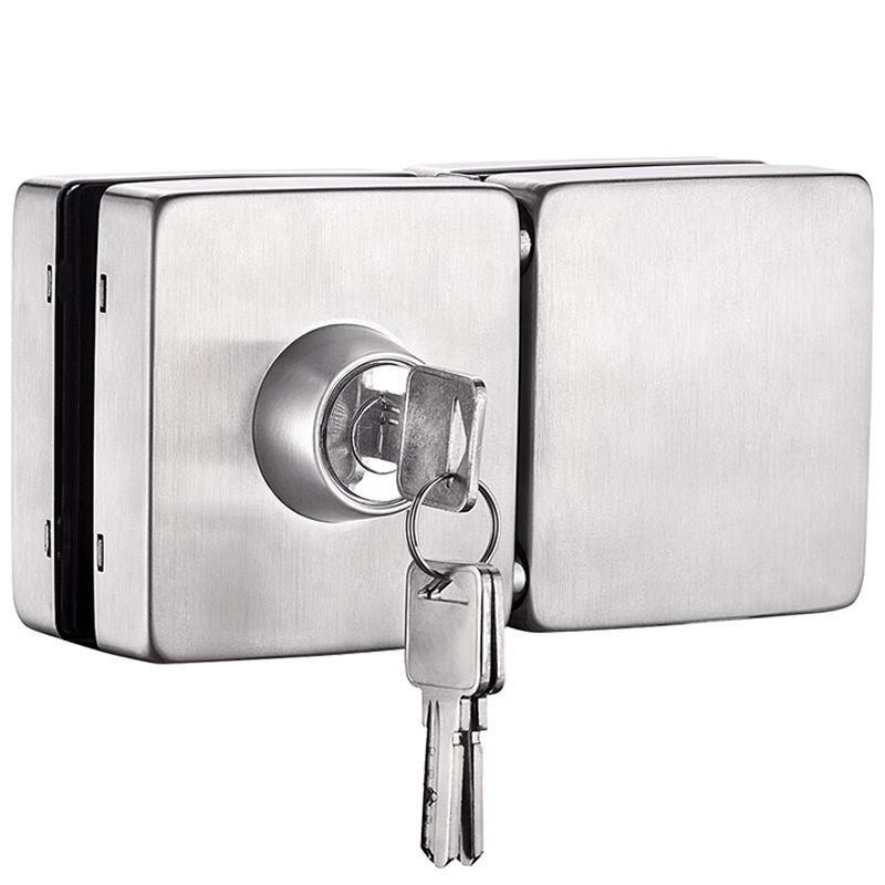 Ansairui No-Drill 304 Stainless Steel Double Glass Door Lock