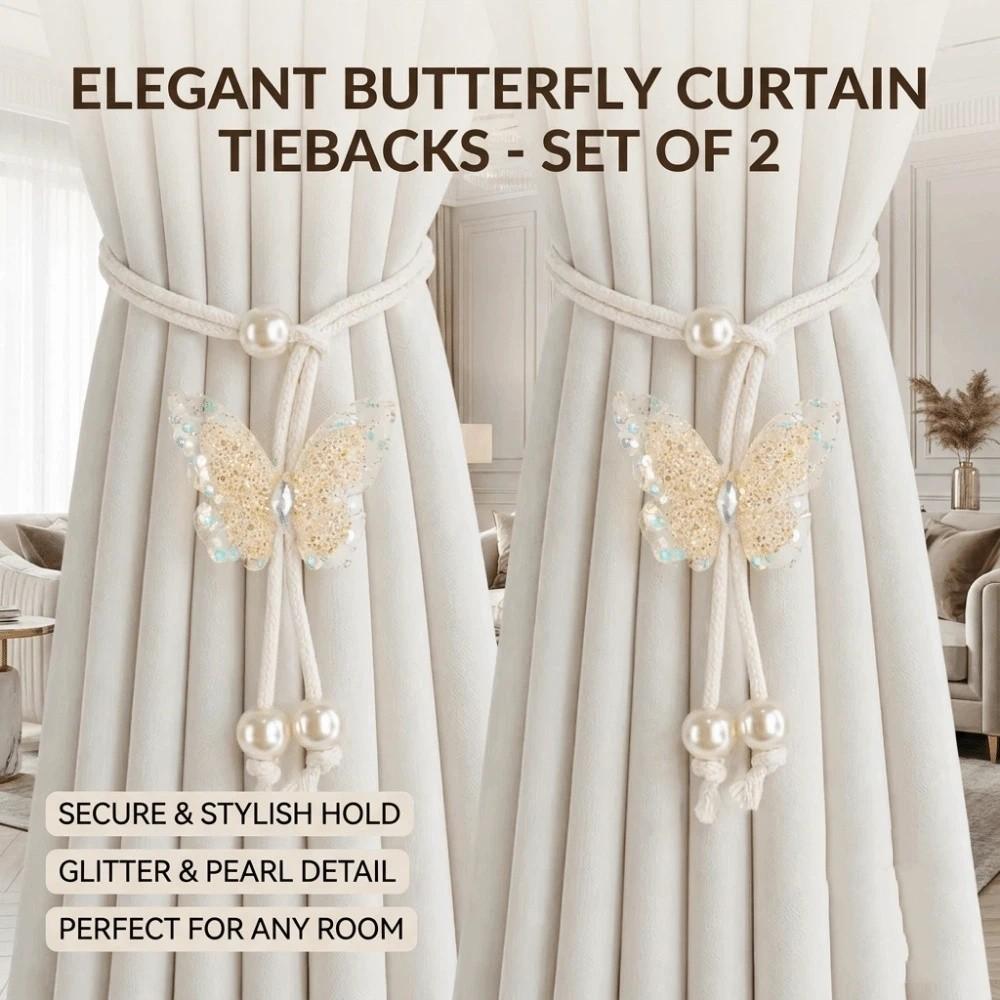 Handmade Butterfly Shaped Curtain Tieback Sequin Curtain Buckle Window Treatment