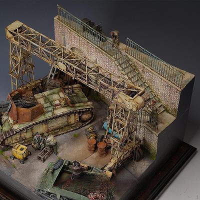 1/35 Bina Model Kiti DIY Sahne Bitmemiş Dioramalar Mikro Manzara Boyanmamış Manzara Yerleşimi Kum