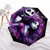 Jack Skellington, Sally Automatic Opening and Closing Umbrella, Compact Travel Umbrella, Lightweight and Portable, Suitable for Beach Commut