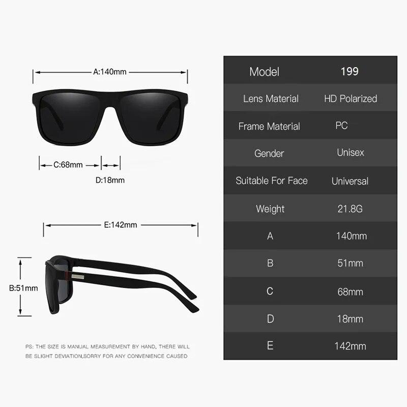 Stylish Retro Square Sunglasses Male Female Luxury Brand Design Men's Sun Eyeglasses Driving Fishing UV400 Eyewear Man