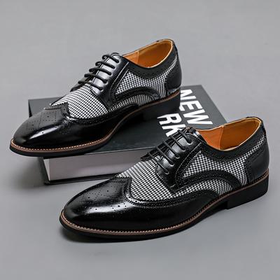 Britische Mode Spitzes Gemischtes Patchwork Schnürung Oxford Schuhe Für Männer Heimkehr Formelles Hochzeitskleid Schuhwerk Zapatos Hombre