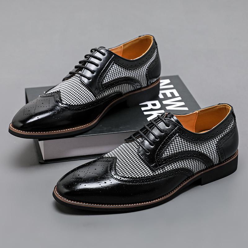 Modische formelle Herrenschuhe im britischen Stil für Hochzeitsparty, Büro, Businessschuhe, klassische Herren-Oxfordschuhe, elegantes Brogue-Schuhwerk