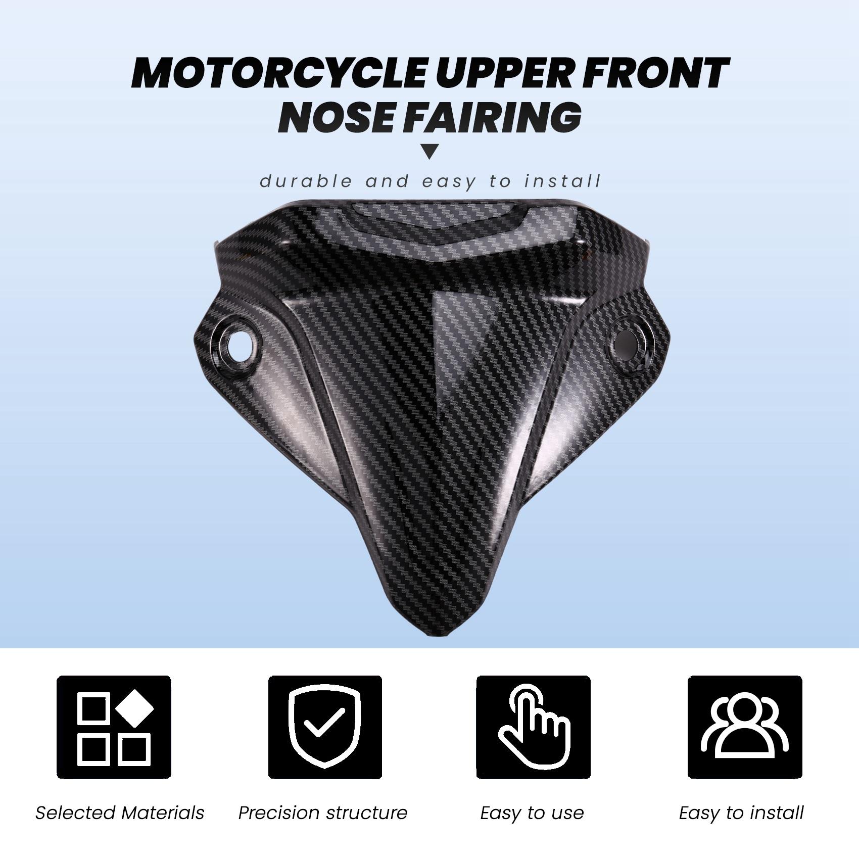 Motorcycle Upper Front Nose Fairing Cover Cowl Panel For  MT-03 MT03 FZ03 2021-2023 Windshield Motor Deflector Carbon Fiber Pattern