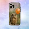 Cute Owl Phone Case  For iPhone17,16,15,14,13,12,11 Plus,Pro Max Soft Black Cover