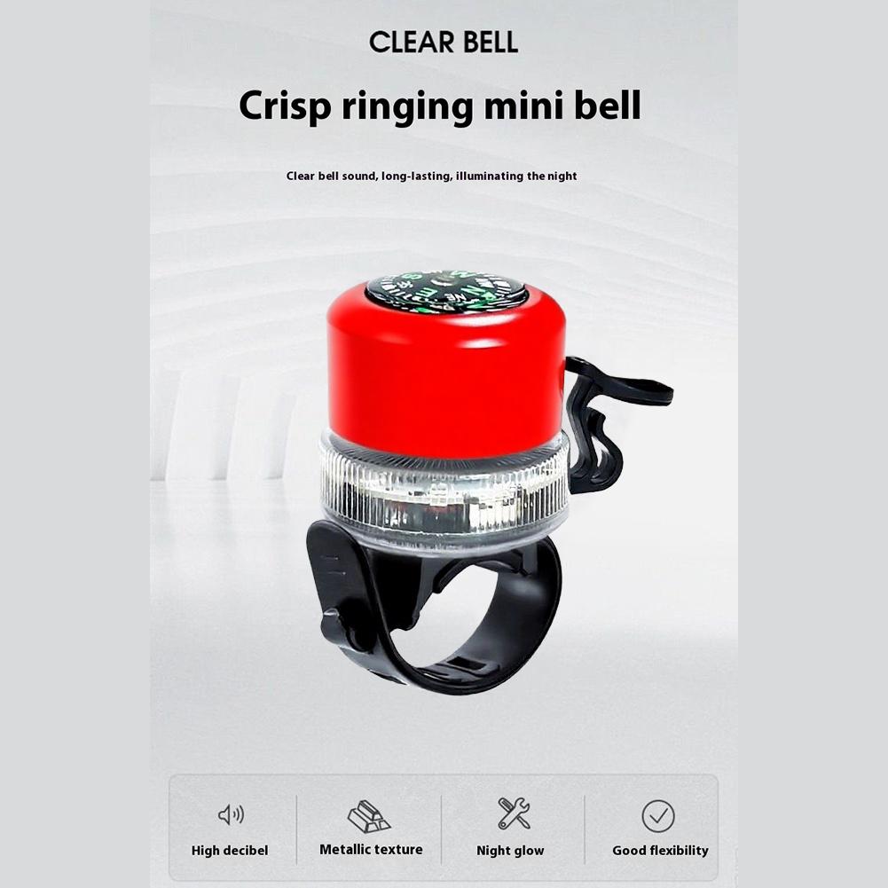 Bike Bell Alert Ring With RGB Light Compas With Charging Cable Sound Ringer Waterproof for BICYCLE Handlebars