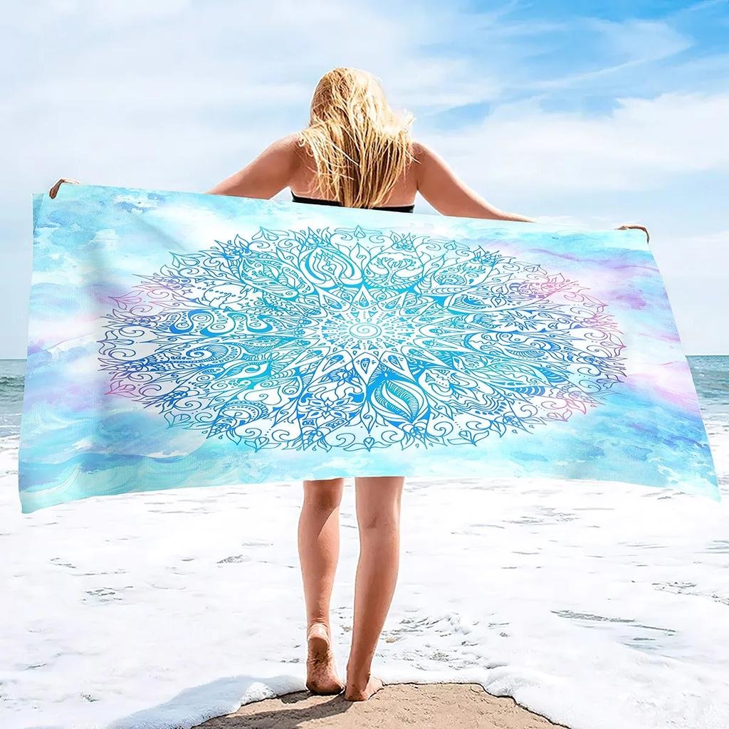 Boho Mandala Microfiber Beach Towel Oversize Extra Large Quick Drying Quick Fast Dry Sand Free Proof Pool Towel Lounge Cover