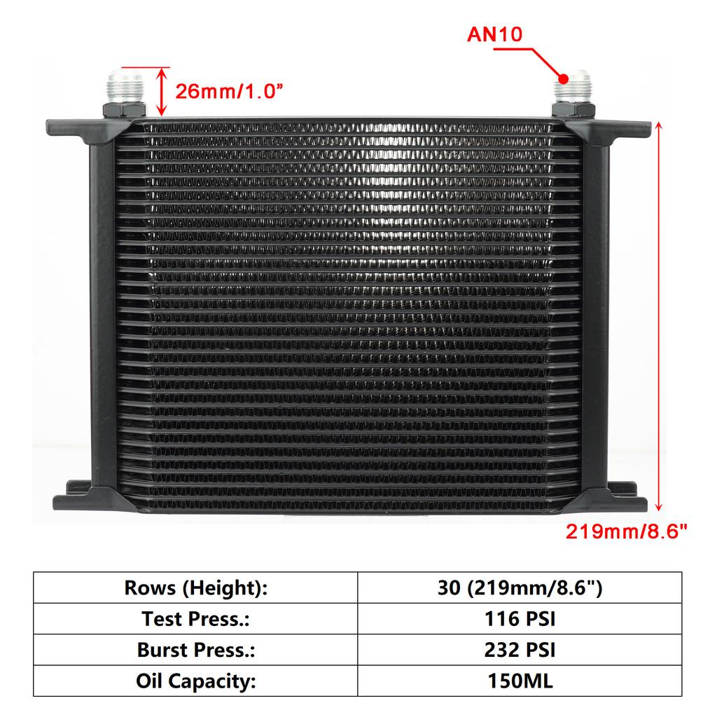 Oil Cooler AN10 Universal British Engine Transmission Oil Cooler Cooling System Aluminum 7/10/13/16/19/25/30 Rows Oil Radiator