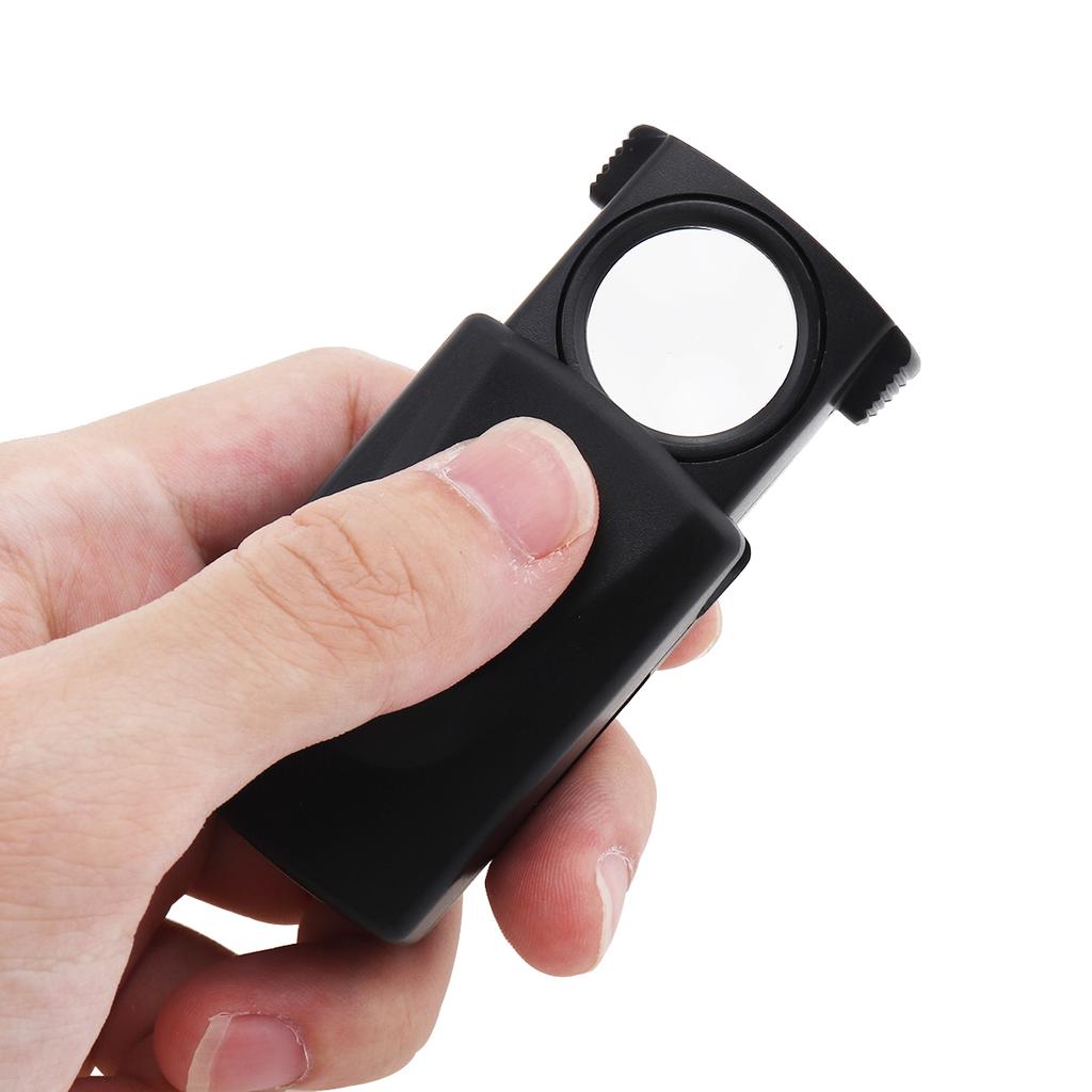 ABS Black Handheld Pull Type Jewelry Magnifier 30X Small Pocket Magnifying Glass with LED Light Source