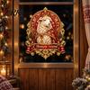 Easy Apply Static Window Decals 2027 Year of The Sheep Glass Sticker, Russian New Reusable Holiday Adhesives Cling, Decorative Zodiac Decal