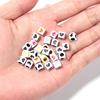 100Pcs 6mm Acrylic Drop Oil Beads Colorful Heart Pattern Square Loose Beads For DIY Bracelets Phone Chains Jewelry Supplies