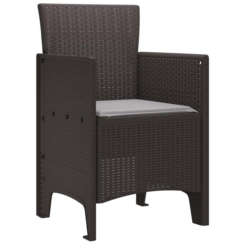 Garden Chair with Cushion 4 Pcs Brown 53 X 49 X 85 Cm Polypropylene