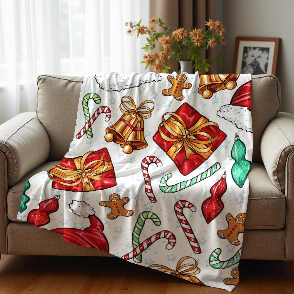 Classic Xmas Mix Anime Cartoon Flannel Blanket Soft Warm Throw for Bedroom Sofa Car Kids Holiday Gift
