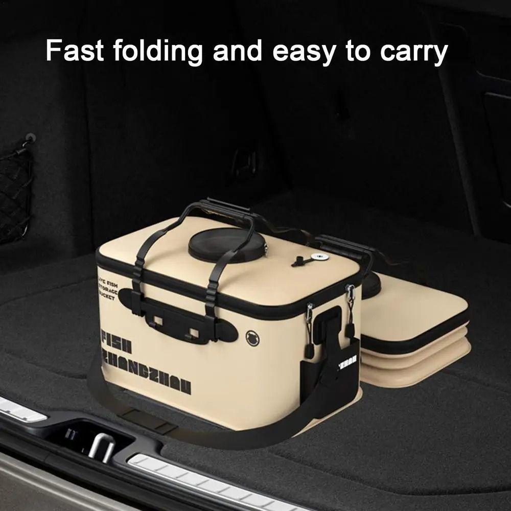 Foldable Live Fish Bucket Rectangular Live Fish Box Water Bag Fishing Bucket  Fishing Tackle