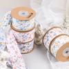 Small Flower Wavy Edge Ribbon Printed Butterfly Clip Hairpin Diy Gift Wrap Ribbon Raw Material Ribbon