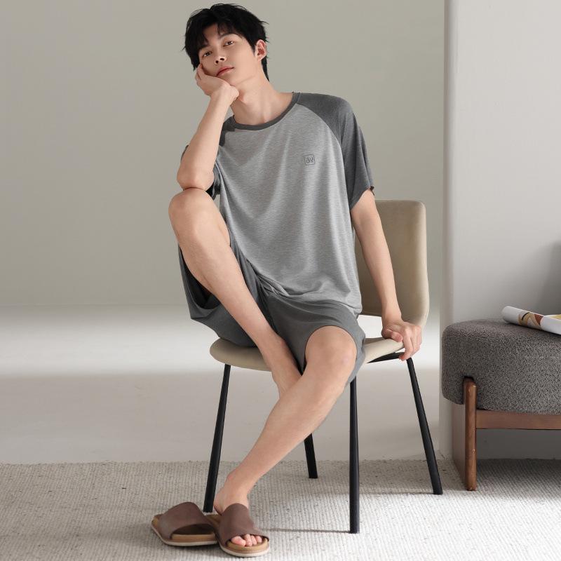 New 2026 Men's Modal Short Sleeve Pajama Set – Cool, Lightweight Summer Wear for Home or Outdoors