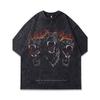 European Size Men's Vintage Print T-Shirt Short Sleeve Tee, Loose Fit Casual Shirt for Men Retro Streetwear Casual Wear