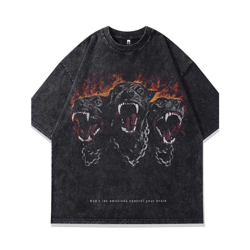 

European size Men s Vintage Print T-Shirt Short Sleeve Tee, Loose Fit Casual Shirt for Men Retro Streetwear Casual Wear 5XL