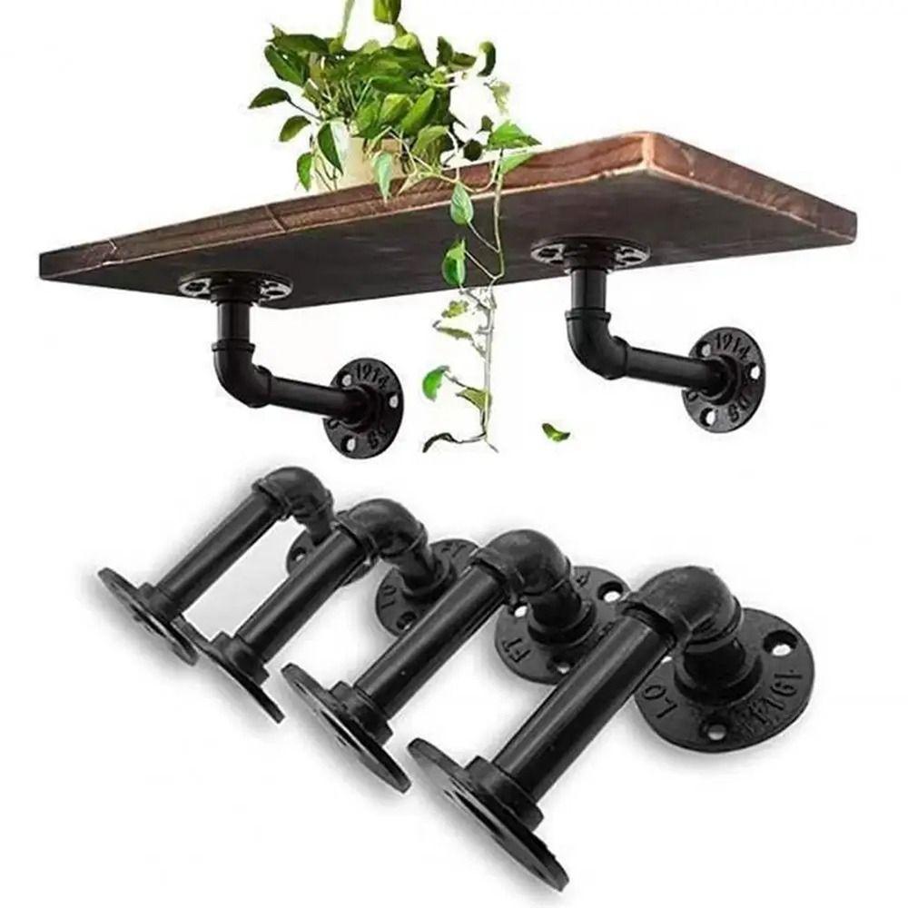 Black Coated Cast Iron Shelves Brackets Metal Wall Shelf Support Floating Shelf Brackets