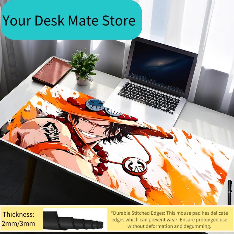 Mouse Pad Office PC Gaming Accessories Keyboard Pad Cartoon Anime Print One Piece Portgas·D· Ace Mousepad Laptop Desk Mouse Mat