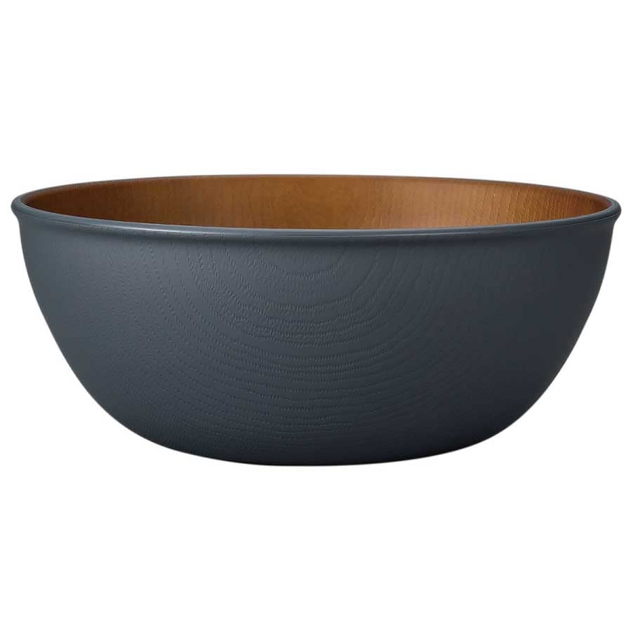 Showa issoecco Wood Grain Resin Salad Clean Microwave and Dishwasher Made in Outdoor Product 4967832 Bowl, Gray, Coat, Safe, 1,500ml, Japan,