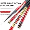 Undiță Portabilă Super Ușoară, Rigidă, 3.6M-7.2M, Fibra de Carbon Înaltă, Telescopică, pentru Călătorie, Crap, Mâner Roșu, pentru Râu, Mai Robustă și Durabilă