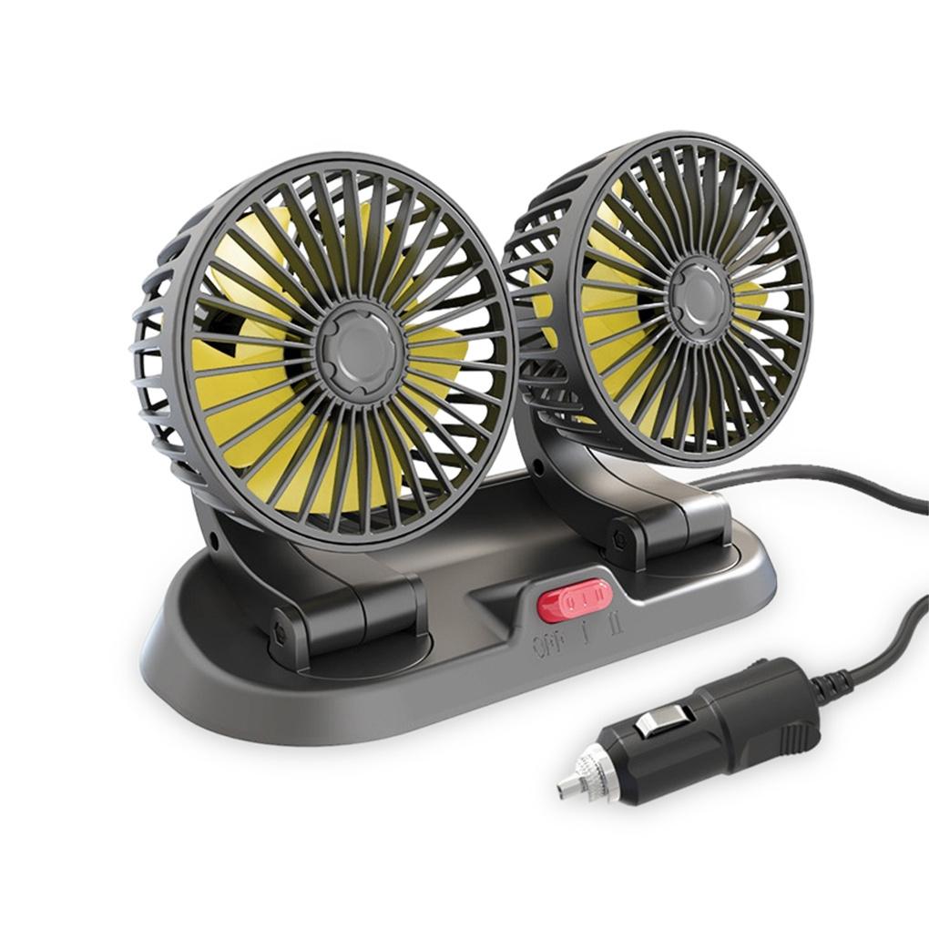 Wentylator na deskę samochodu składany dwugłowicowy chłodzący powietrze uniwersalny letni