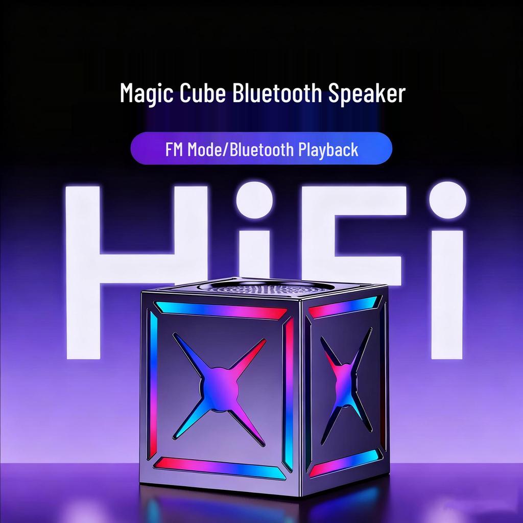 Wireless Bluetooth Speaker with Powerful Bass and RGB Lights for Outdoor Use