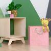 Wooden Storage Box Model 3 - Rope Handles - Pink - 33 X 33 X 37 Cm