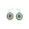 New Product Personality Trend Light Blue Drip Glaze Texture Natural Turquoise Niche Retro Trend Unique Earrings Women