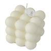 White Geometric Rubik's Cube Scented Candle: Creative Home Aroma Gift & Handmade Ornament