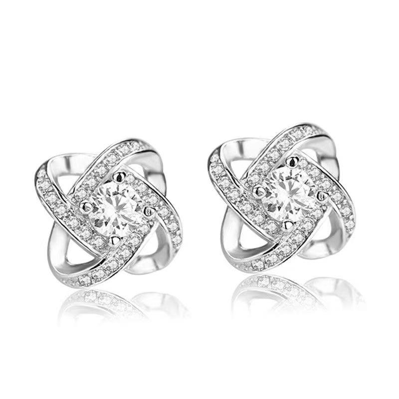 2024 Hot Summer Four-Leaf Clover Micro-Inlaid Stud Earrings: Chic & Versatile Women's Light Luxury.