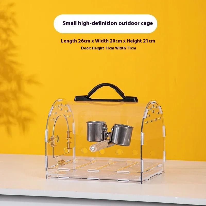 

Transparent Parrot Cage Portable Bird Carrier for Tiger Skin and Xuan Feng Secure Acrylic Design Clear View and Lightweight Pet