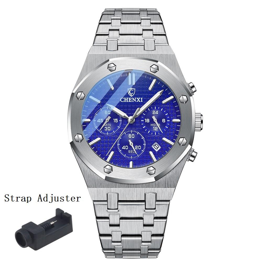 

Уникальные черные стальные часы-хронограф для мужчин, модные, повседневные, с календарем и пряжкой-бабочкой, деловые, кварцевые, мужские часы класса люкс, лучший бренд