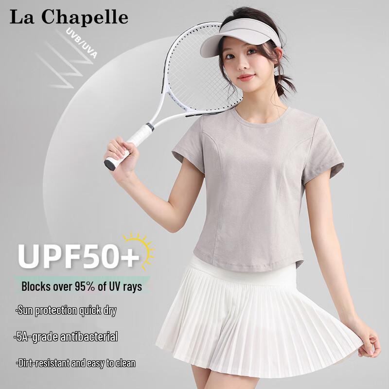 La Chapelle Women s Slim-Fit Cooling Quick-Dry Sport T-Shirt with Curved Hem L