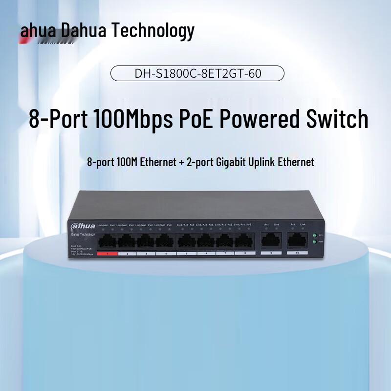 

Dahua 8-Port 100M POE Cloud Managed Switch