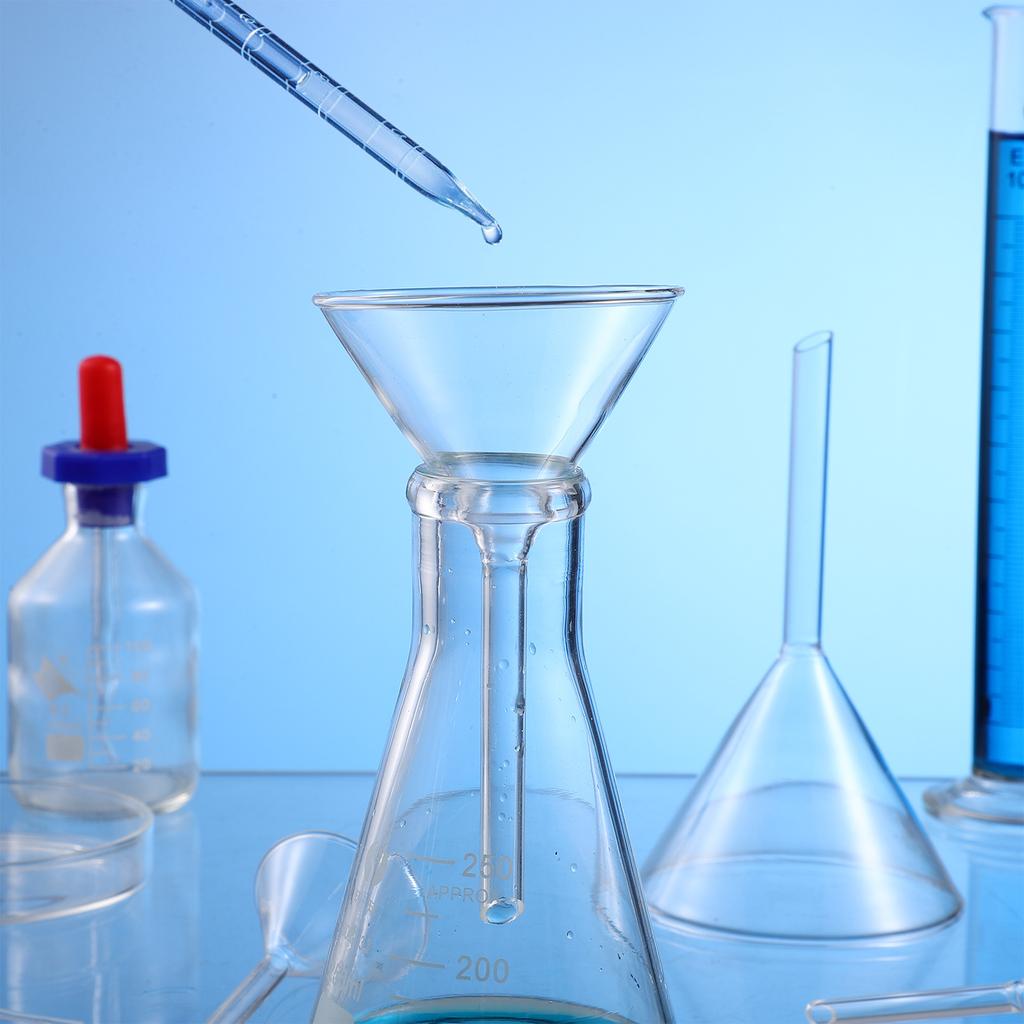 4 Pcs Funnel Funnels Mini Glassware for Filling Bottles School Supplies Lab Long Neck Chemistry Gifts