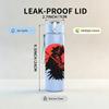 1PC Samurai Red Sun Silhouette 750ml Color Plastic Sports Water Bottle Leakproof Flip Straw Lid Suitable for Sports Office Home Use