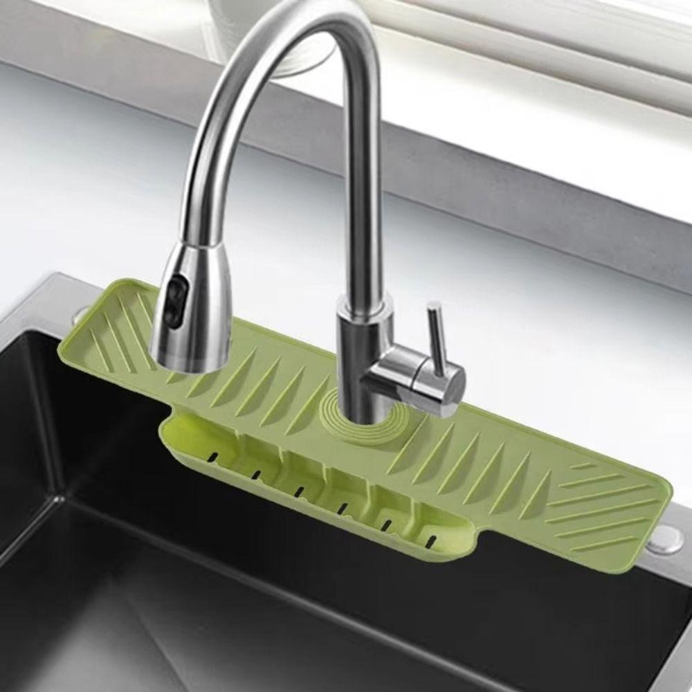 Quick Dry Silicone Water-draining Mat Non Slip Water Drip Catcher Faucet Splash Pad Bathroom Use