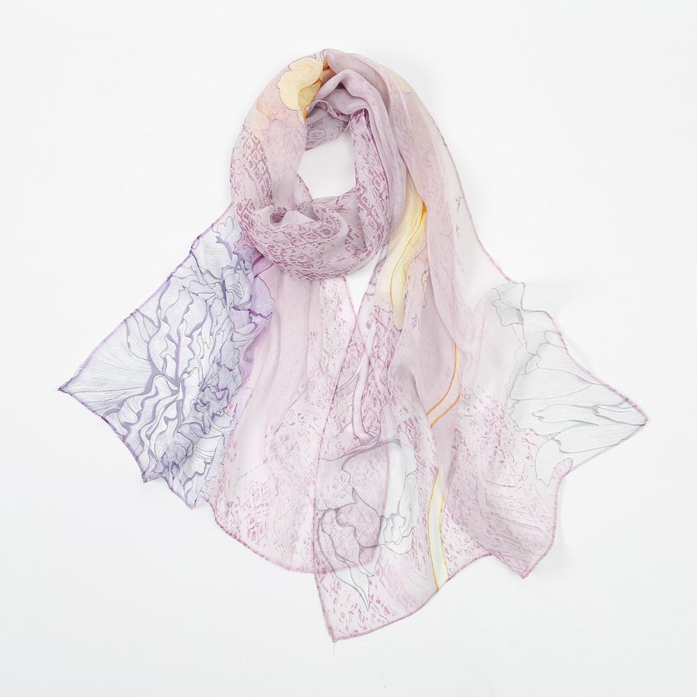 Elegant Design Chiffon Scarf Print Pattern Sun Protection Scarf New Shawl Wrap  Women Wear
