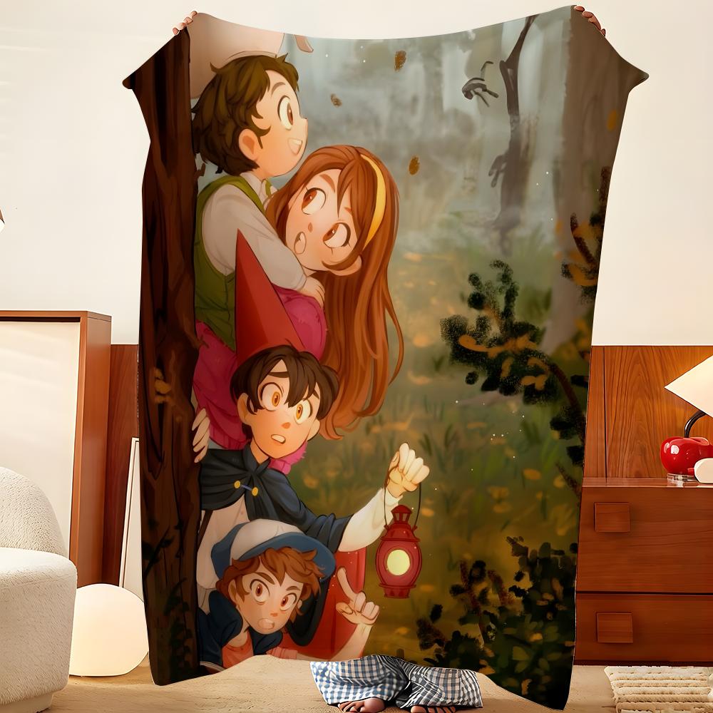 Animation Over The Garden W-Wall Throw Flannel Throw Blanket, Lightweight Cozy, Durable Washable Cute Cool