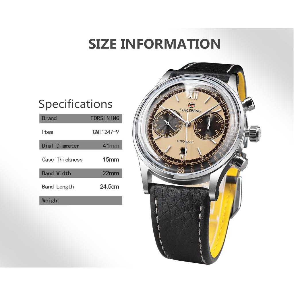 Forsining Men's Fashion Leisure Shanghai Movement Automatic Manipulator GMT1247-9-A