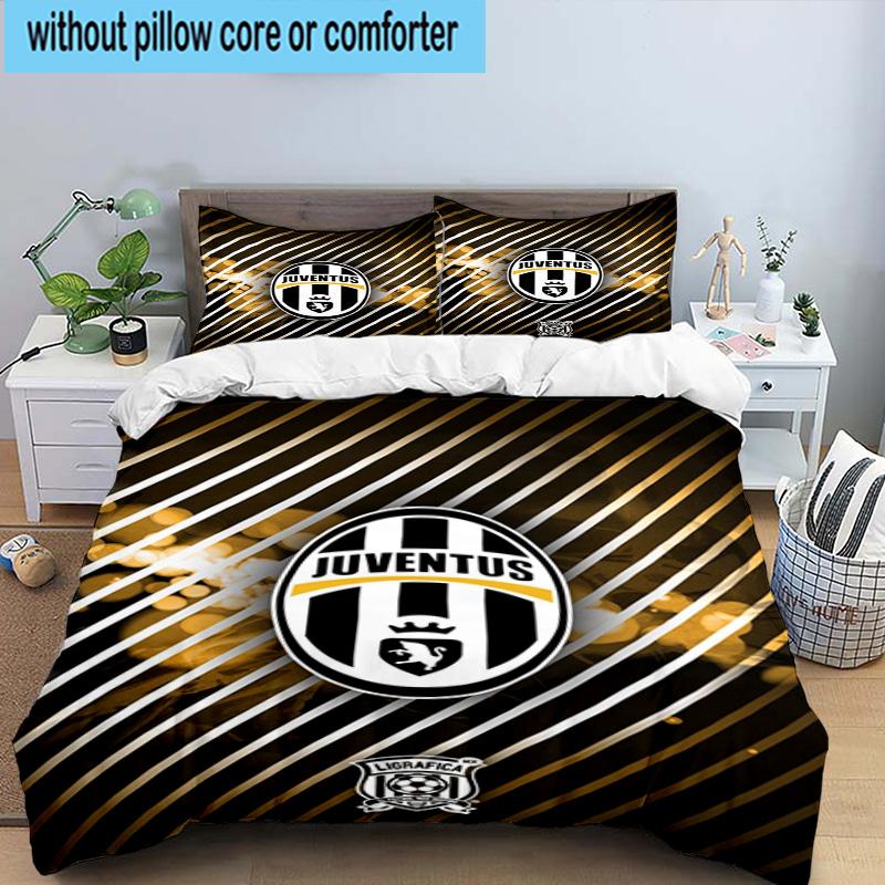 Set Biancheria da Letto Stampato 3 Pezzi Juventus Football Club Chiusura Copripiumino Include 1 Copripiumino & 2 Federe Set Biancheria da Letto Decorazioni per la Casa Regali