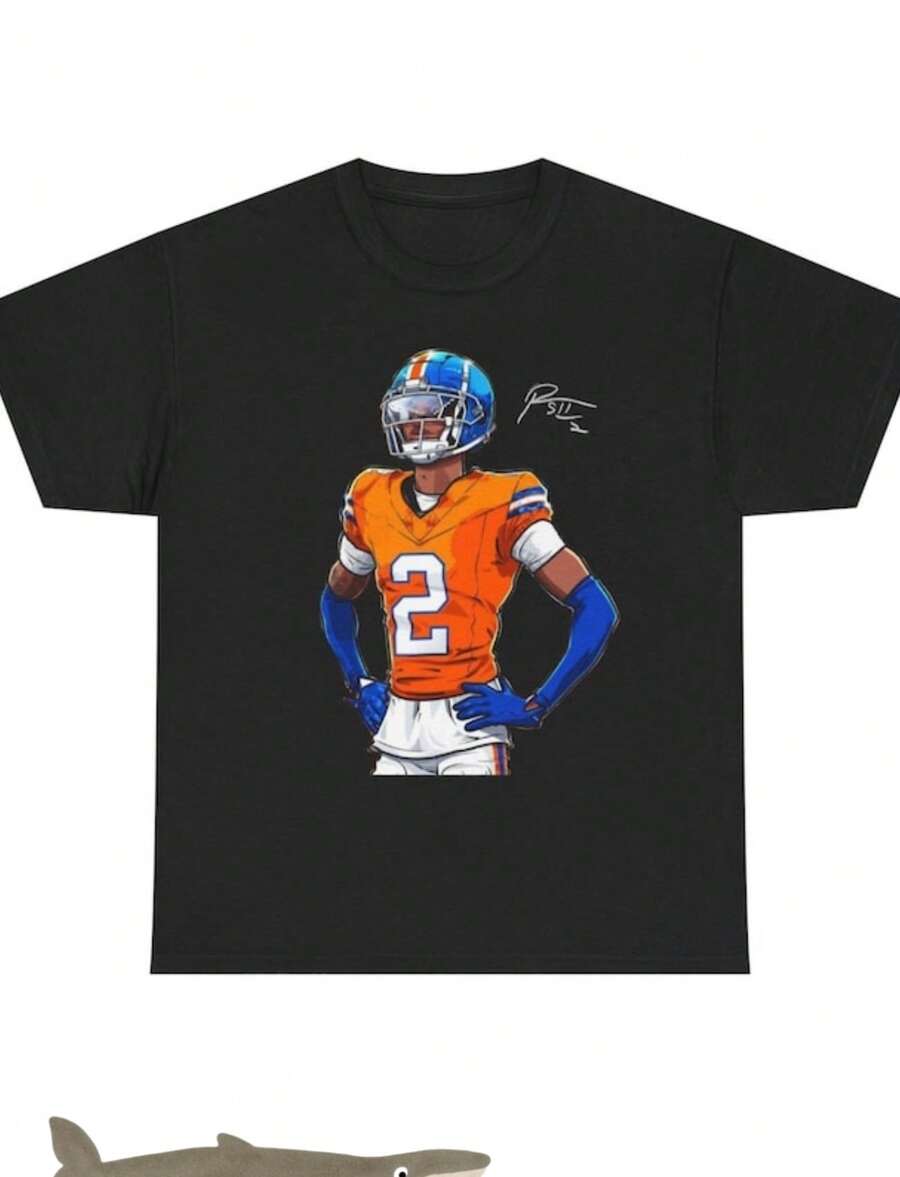 Patrick Surtain Denver Broncos T Shirt Animated Autograph Edition Sports Denver Broncos Player 2 S