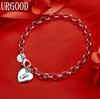 925 Sterling Silber Seitenkette mit Buchstaben Exquisites Armband Geschenk Schmuck