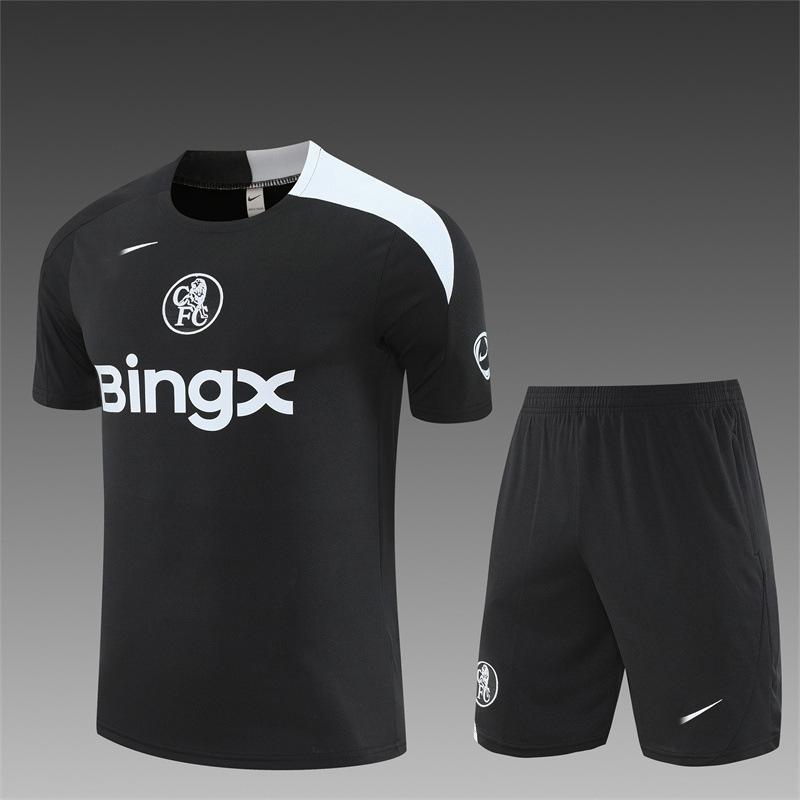 Chelsea Football Jersey Game Training Jersey Set Autumn And Winter Semi-Pull Pre-Game Warm-Up Jersey Children'S Short Sleeves