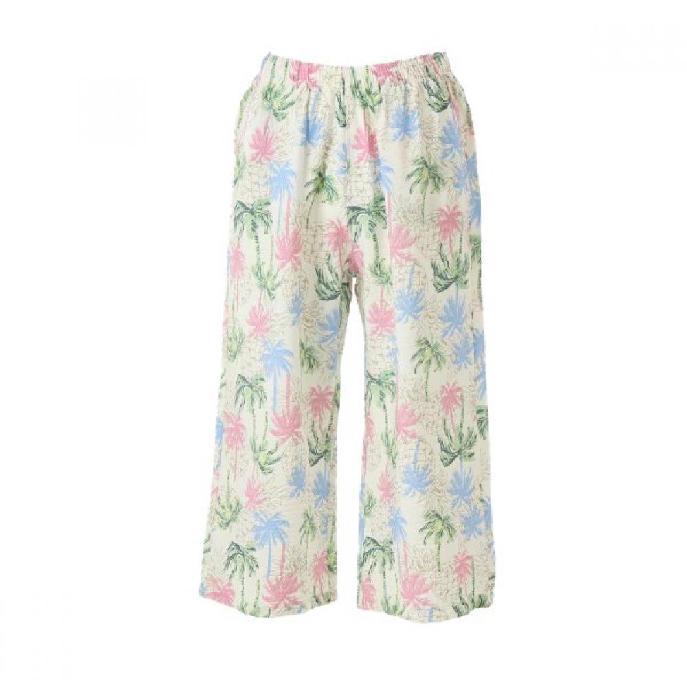 

Venus Cool Palm Tree Print Homewear Wide Pants 8 [veps113w] 85/creamy